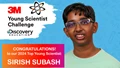 Sirish Subash Named America’s Top Young Scientist for Inventing Pesticide-Detecting Device for Produce