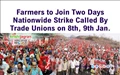 Farmers to Join Two Days Nationwide Strike Called By Trade Unions on 8th & 9th  Jan