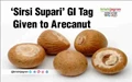 Arecanut Obtains ‘Sirsi Supari’ Geographical Indication Tag