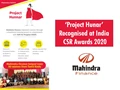 Mahindra Finance’s ‘Project Hunnar’ Recognised at the 8th India CSR Awards 2020