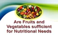 Are Fruits and Vegetables sufficient for Nutritional Needs?