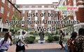 List of top Agricultural Universities in the World